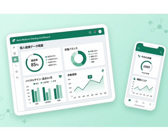 健診データダッシュボードのアプリ画面イメージ
